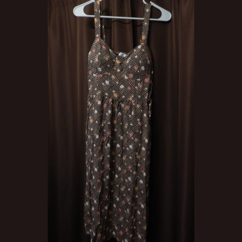 A.U.W. Floral Gingham Midi Dress with Pockets
